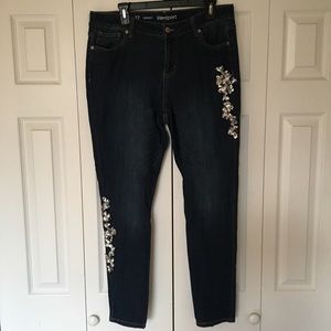 Dress Barn skinny jeans. Sequin Appliqué. Size 12